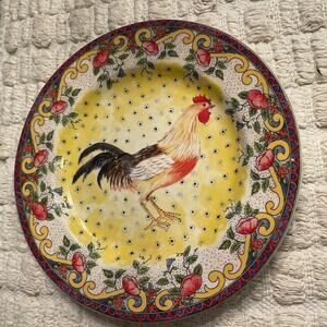 5-American Atelier Rooster lunch Plates 8-1/4”